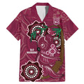 Custom Queensland Maroons Rugby Family Matching Mermaid Dress and Hawaiian Shirt 2024 Koala Mix Aboriginal Art