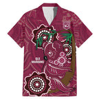 Custom Queensland Maroons Rugby Family Matching Mermaid Dress and Hawaiian Shirt 2024 Koala Mix Aboriginal Art