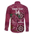 Custom Queensland Maroons Rugby Family Matching Short Sleeve Bodycon Dress and Hawaiian Shirt 2024 Koala Mix Aboriginal Art