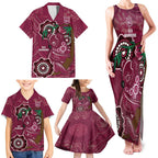 Custom Queensland Maroons Rugby Family Matching Tank Maxi Dress and Hawaiian Shirt 2024 Koala Mix Aboriginal Art