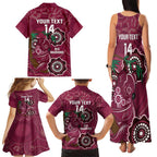 Custom Queensland Maroons Rugby Family Matching Tank Maxi Dress and Hawaiian Shirt 2024 Koala Mix Aboriginal Art