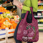 Custom Queensland Maroons Rugby Grocery Bag Koala Mix Aboriginal Art