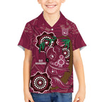 Custom Queensland Maroons Rugby Hawaiian Shirt 2024 Koala Mix Aboriginal Art