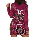 Custom Queensland Maroons Rugby Hoodie Dress 2024 Koala Mix Aboriginal Art