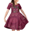 Custom Queensland Maroons Rugby Kid Short Sleeve Dress 2024 Koala Mix Aboriginal Art