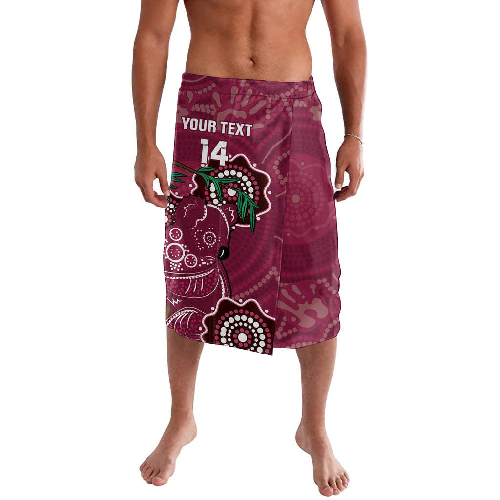 Custom Queensland Maroons Rugby Lavalava 2024 Koala Mix Aboriginal Art
