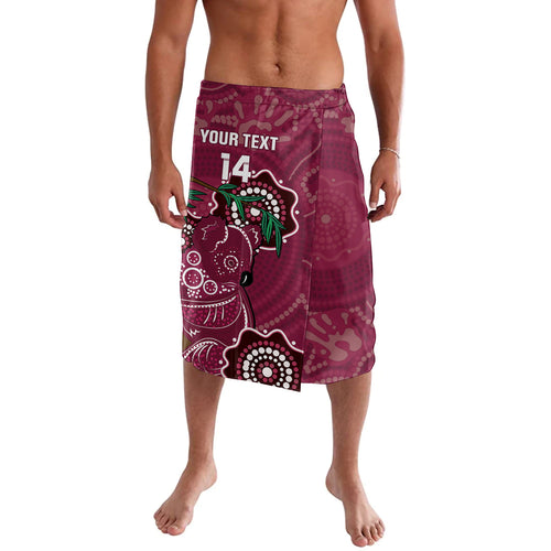 Custom Queensland Maroons Rugby Lavalava 2024 Koala Mix Aboriginal Art