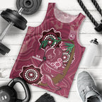 Custom Queensland Maroons Rugby Men Tank Top 2024 Koala Mix Aboriginal Art