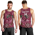 Custom Queensland Maroons Rugby Men Tank Top 2024 Koala Mix Aboriginal Art