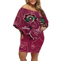 Custom Queensland Maroons Rugby Off Shoulder Short Dress 2024 Koala Mix Aboriginal Art