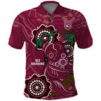Custom Queensland Maroons Rugby Polo Shirt 2024 Koala Mix Aboriginal Art
