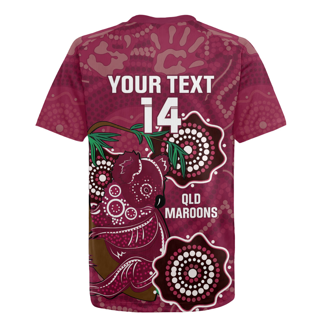 Custom Queensland Maroons Rugby Rugby Jersey 2024 Koala Mix Aboriginal Art