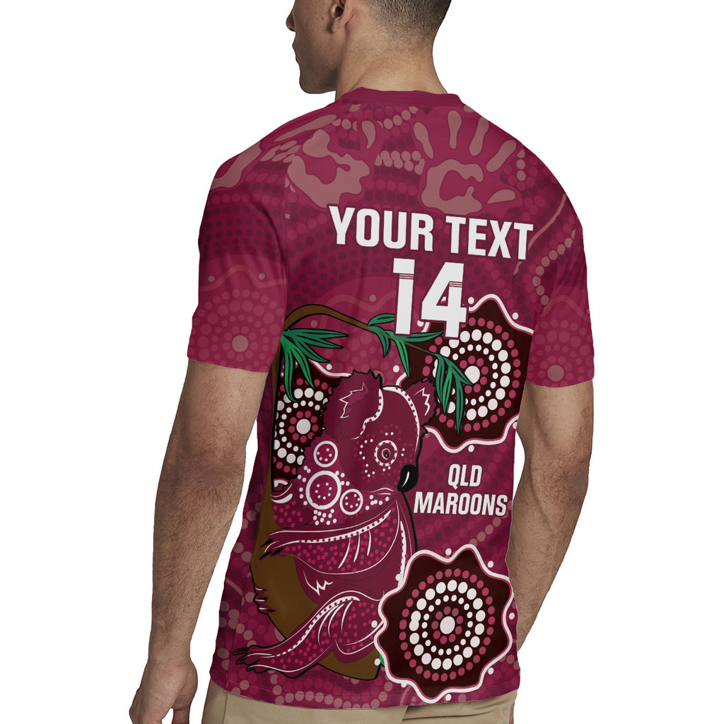 Custom Queensland Maroons Rugby Rugby Jersey 2024 Koala Mix Aboriginal Art