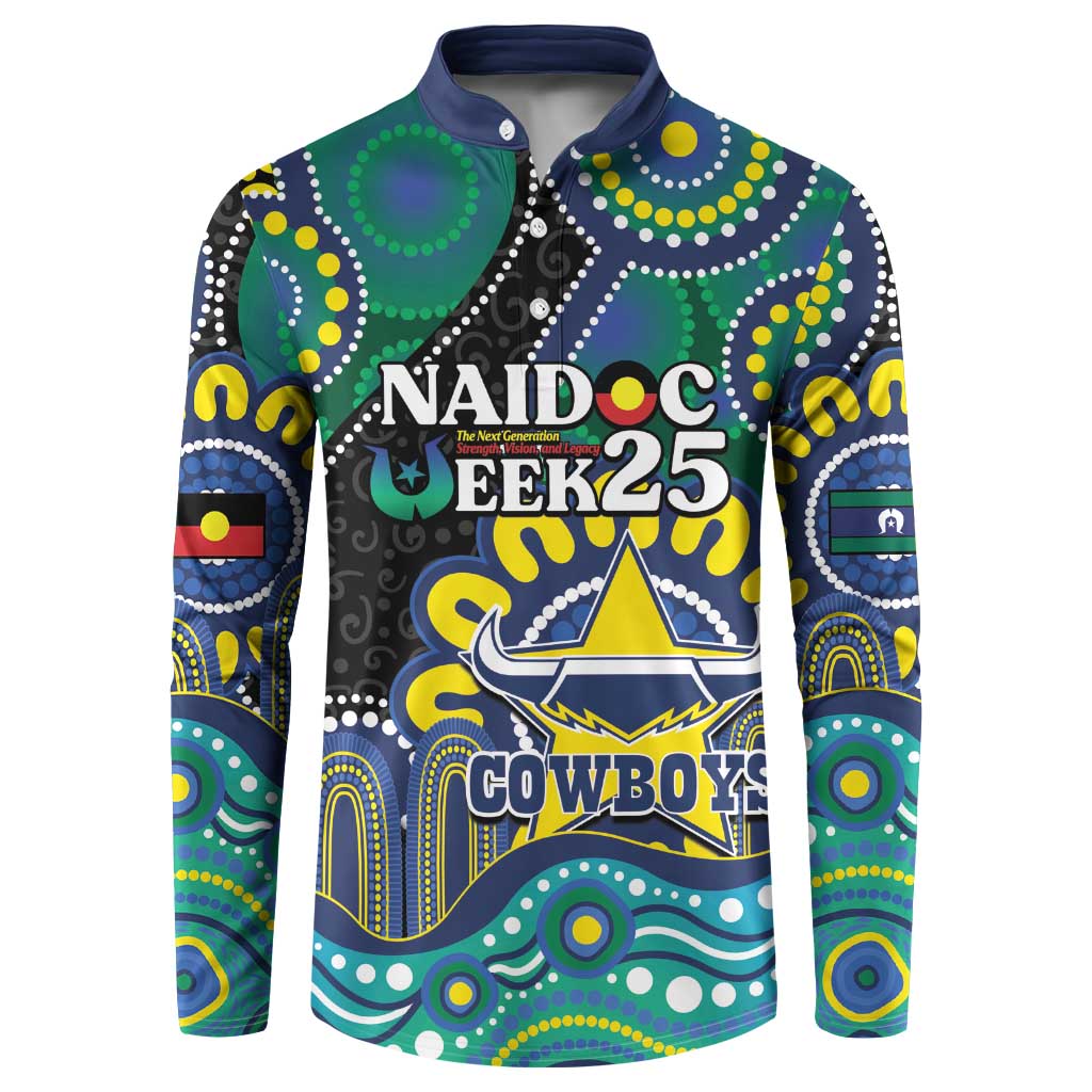 Custom NAIDOC Week 2025 Cowboys Button Sweatshirt Indigenous Art