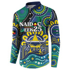 Custom NAIDOC Week 2025 Cowboys Button Sweatshirt Indigenous Art