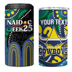 Custom NAIDOC Week 2025 Cowboys 4 in 1 Can Cooler Tumbler Indigenous Art