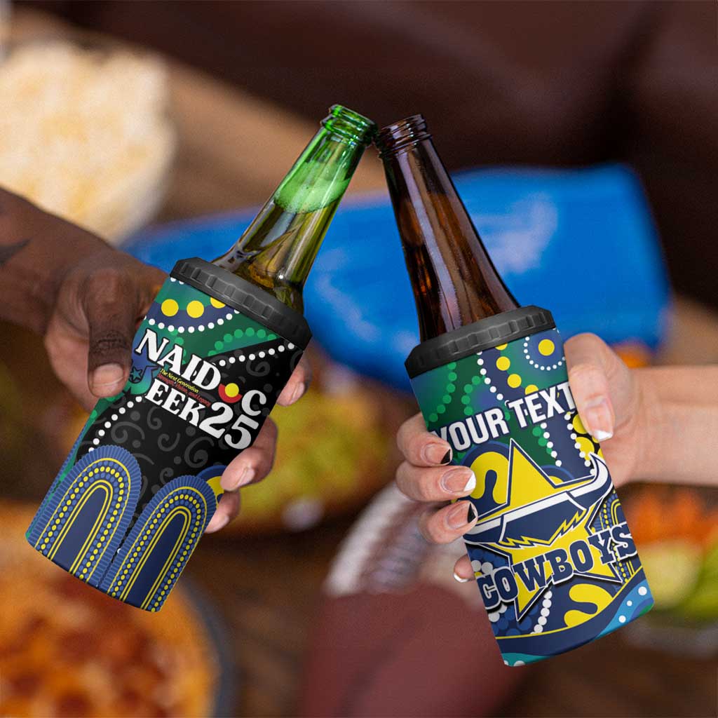Custom NAIDOC Week 2025 Cowboys 4 in 1 Can Cooler Tumbler Indigenous Art