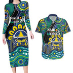Custom NAIDOC Week 2025 Cowboys Couples Matching Long Sleeve Bodycon Dress and Hawaiian Shirt Indigenous Art
