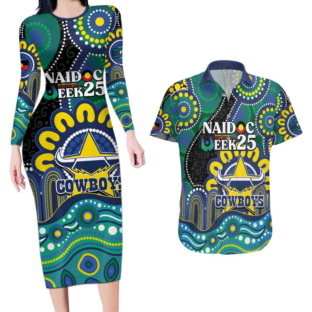 Custom NAIDOC Week 2025 Cowboys Couples Matching Long Sleeve Bodycon Dress and Hawaiian Shirt Indigenous Art
