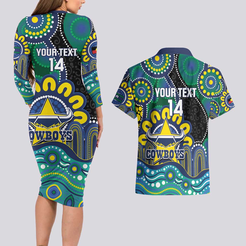 Custom NAIDOC Week 2025 Cowboys Couples Matching Long Sleeve Bodycon Dress and Hawaiian Shirt Indigenous Art