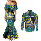 Custom NAIDOC Week 2025 Cowboys Couples Matching Mermaid Dress and Long Sleeve Button Shirt Indigenous Art