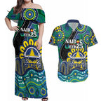 Custom NAIDOC Week 2025 Cowboys Couples Matching Off Shoulder Maxi Dress and Hawaiian Shirt Indigenous Art