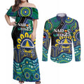 Custom NAIDOC Week 2025 Cowboys Couples Matching Off Shoulder Maxi Dress and Long Sleeve Button Shirt Indigenous Art
