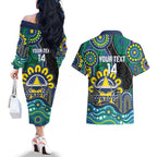 Custom NAIDOC Week 2025 Cowboys Couples Matching Off The Shoulder Long Sleeve Dress and Hawaiian Shirt Indigenous Art