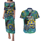 Custom NAIDOC Week 2025 Cowboys Couples Matching Puletasi and Hawaiian Shirt Indigenous Art
