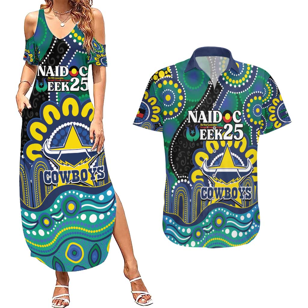 Custom NAIDOC Week 2025 Cowboys Couples Matching Summer Maxi Dress and Hawaiian Shirt Indigenous Art