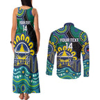 Custom NAIDOC Week 2025 Cowboys Couples Matching Tank Maxi Dress and Long Sleeve Button Shirt Indigenous Art