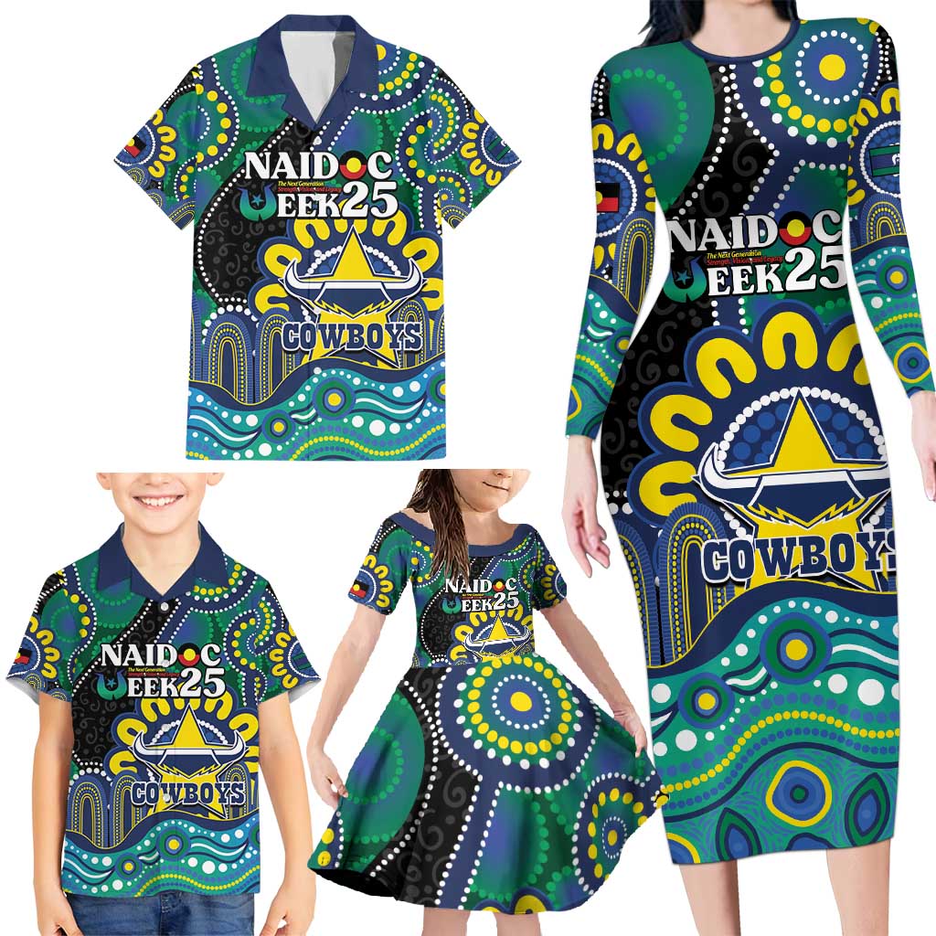 Custom NAIDOC Week 2025 Cowboys Family Matching Long Sleeve Bodycon Dress and Hawaiian Shirt Indigenous Art