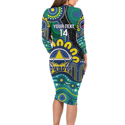 Custom NAIDOC Week 2025 Cowboys Family Matching Long Sleeve Bodycon Dress and Hawaiian Shirt Indigenous Art
