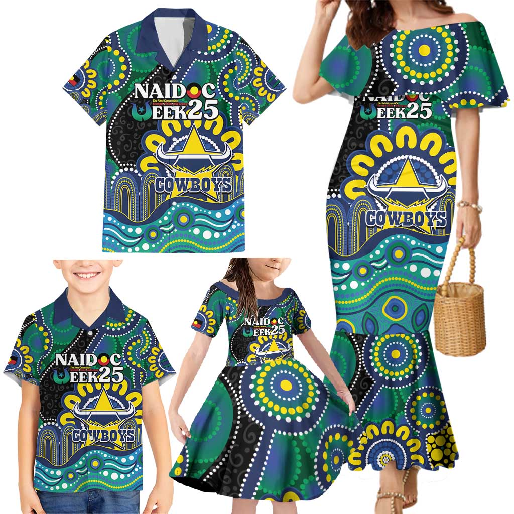 Custom NAIDOC Week 2025 Cowboys Family Matching Mermaid Dress and Hawaiian Shirt Indigenous Art