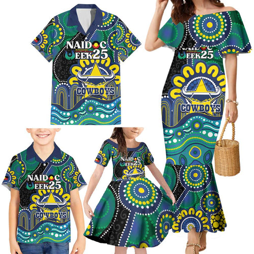 Custom NAIDOC Week 2025 Cowboys Family Matching Mermaid Dress and Hawaiian Shirt Indigenous Art