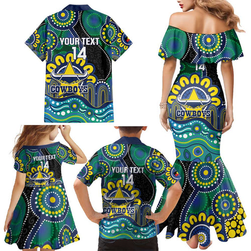 Custom NAIDOC Week 2025 Cowboys Family Matching Mermaid Dress and Hawaiian Shirt Indigenous Art
