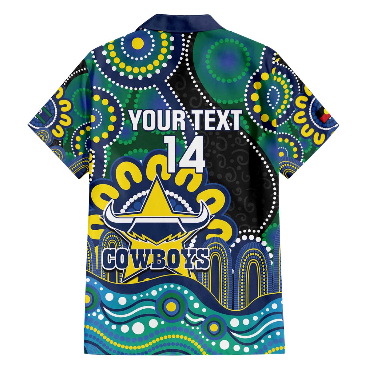 Custom NAIDOC Week 2025 Cowboys Family Matching Off The Shoulder Long Sleeve Dress and Hawaiian Shirt Indigenous Art