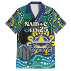 Custom NAIDOC Week 2025 Cowboys Family Matching Off Shoulder Maxi Dress and Hawaiian Shirt Indigenous Art