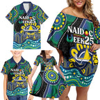 Custom NAIDOC Week 2025 Cowboys Family Matching Off Shoulder Short Dress and Hawaiian Shirt Indigenous Art