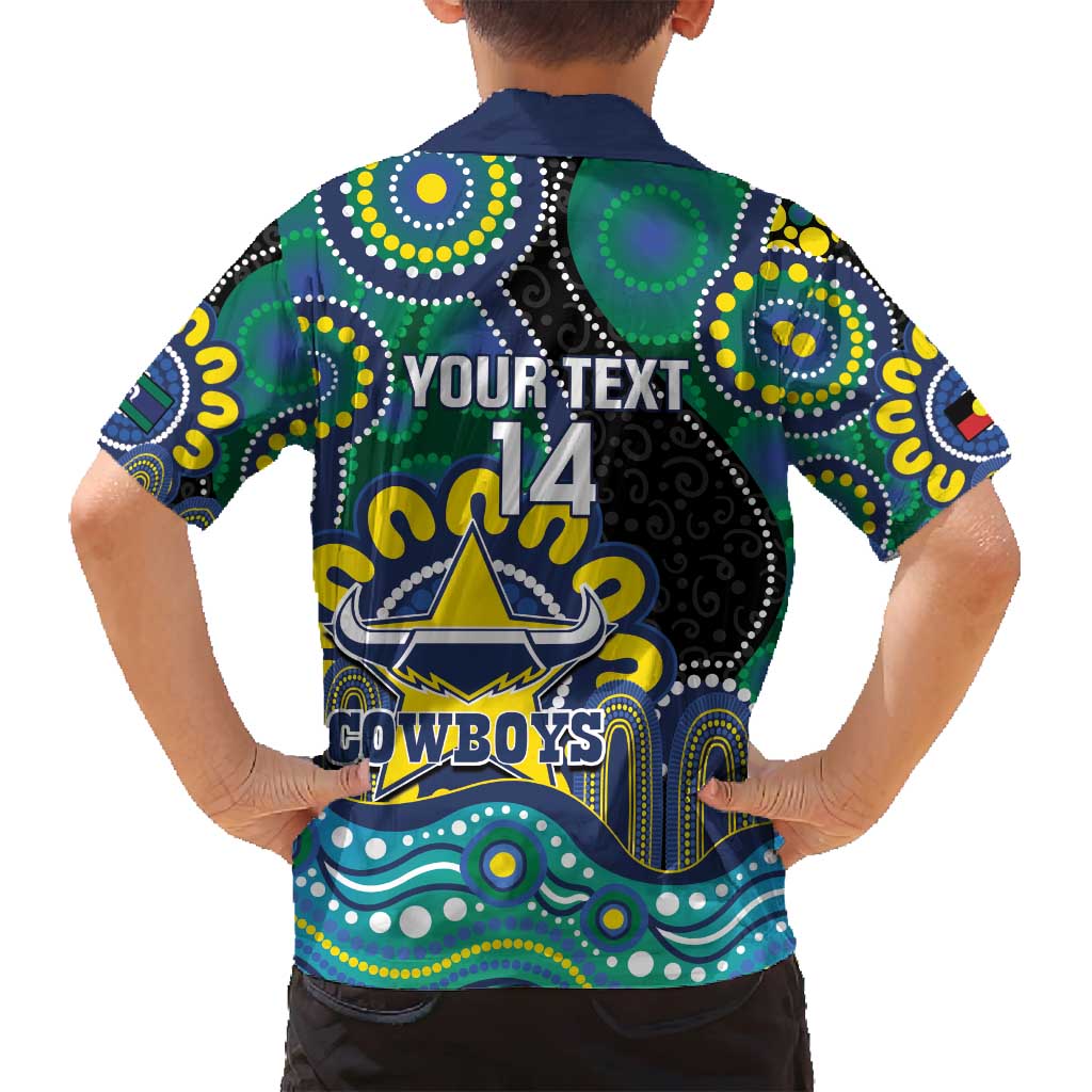 Custom NAIDOC Week 2025 Cowboys Family Matching Off Shoulder Short Dress and Hawaiian Shirt Indigenous Art