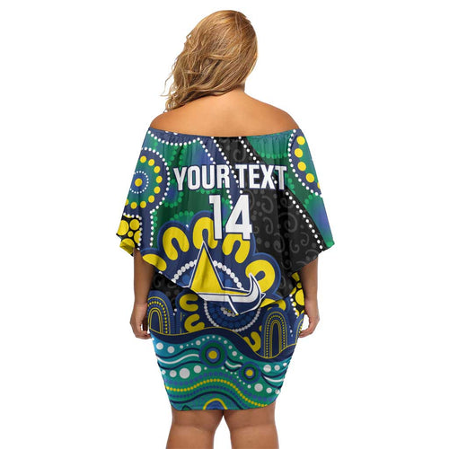 Custom NAIDOC Week 2025 Cowboys Family Matching Off Shoulder Short Dress and Hawaiian Shirt Indigenous Art