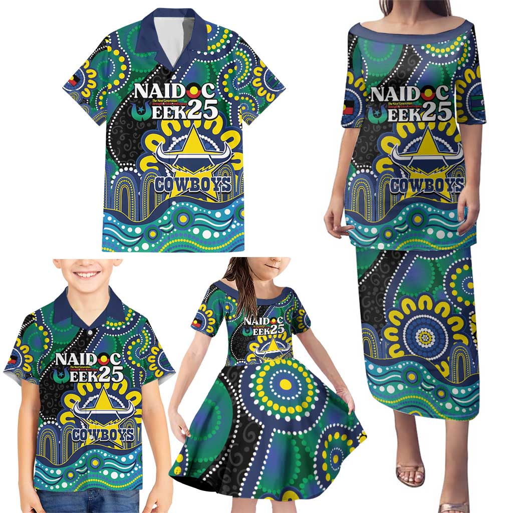 Custom NAIDOC Week 2025 Cowboys Family Matching Puletasi and Hawaiian Shirt Indigenous Art