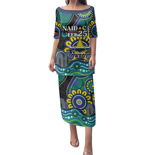 Custom NAIDOC Week 2025 Cowboys Family Matching Puletasi and Hawaiian Shirt Indigenous Art