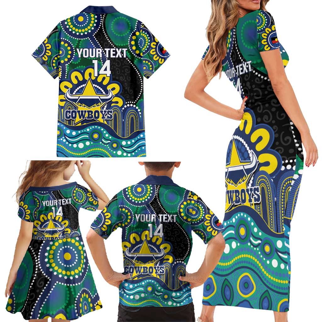Custom NAIDOC Week 2025 Cowboys Family Matching Short Sleeve Bodycon Dress and Hawaiian Shirt Indigenous Art