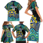 Custom NAIDOC Week 2025 Cowboys Family Matching Short Sleeve Bodycon Dress and Hawaiian Shirt Indigenous Art