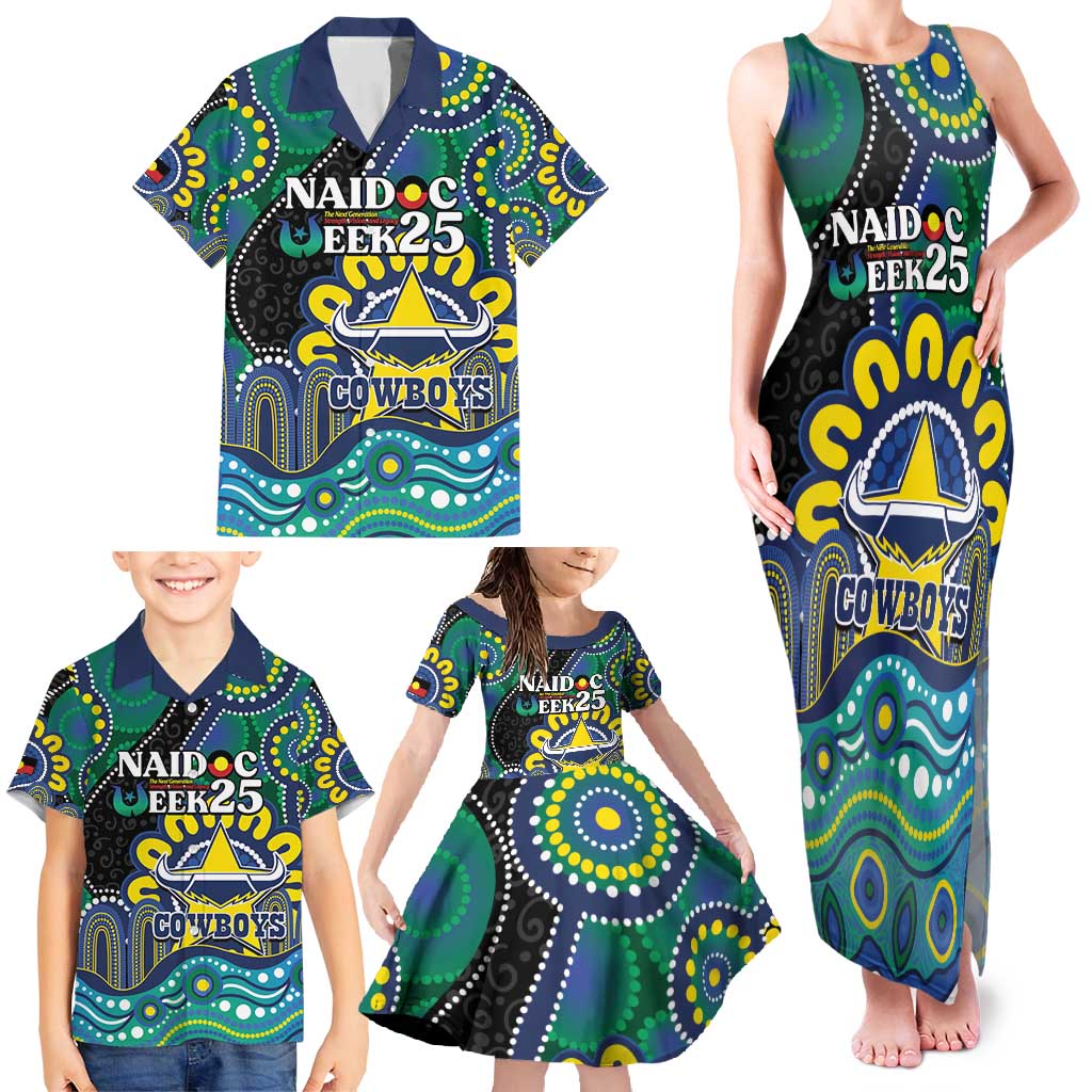 Custom NAIDOC Week 2025 Cowboys Family Matching Tank Maxi Dress and Hawaiian Shirt Indigenous Art