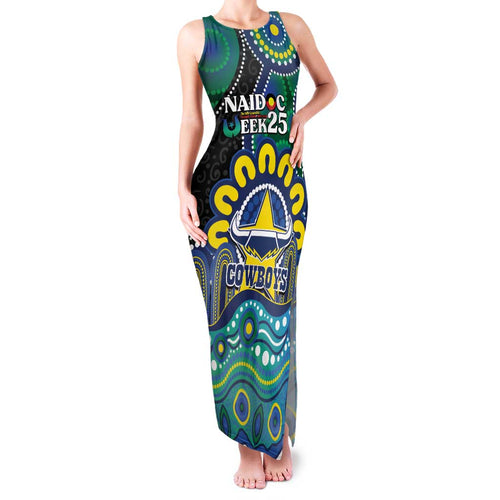 Custom NAIDOC Week 2025 Cowboys Family Matching Tank Maxi Dress and Hawaiian Shirt Indigenous Art