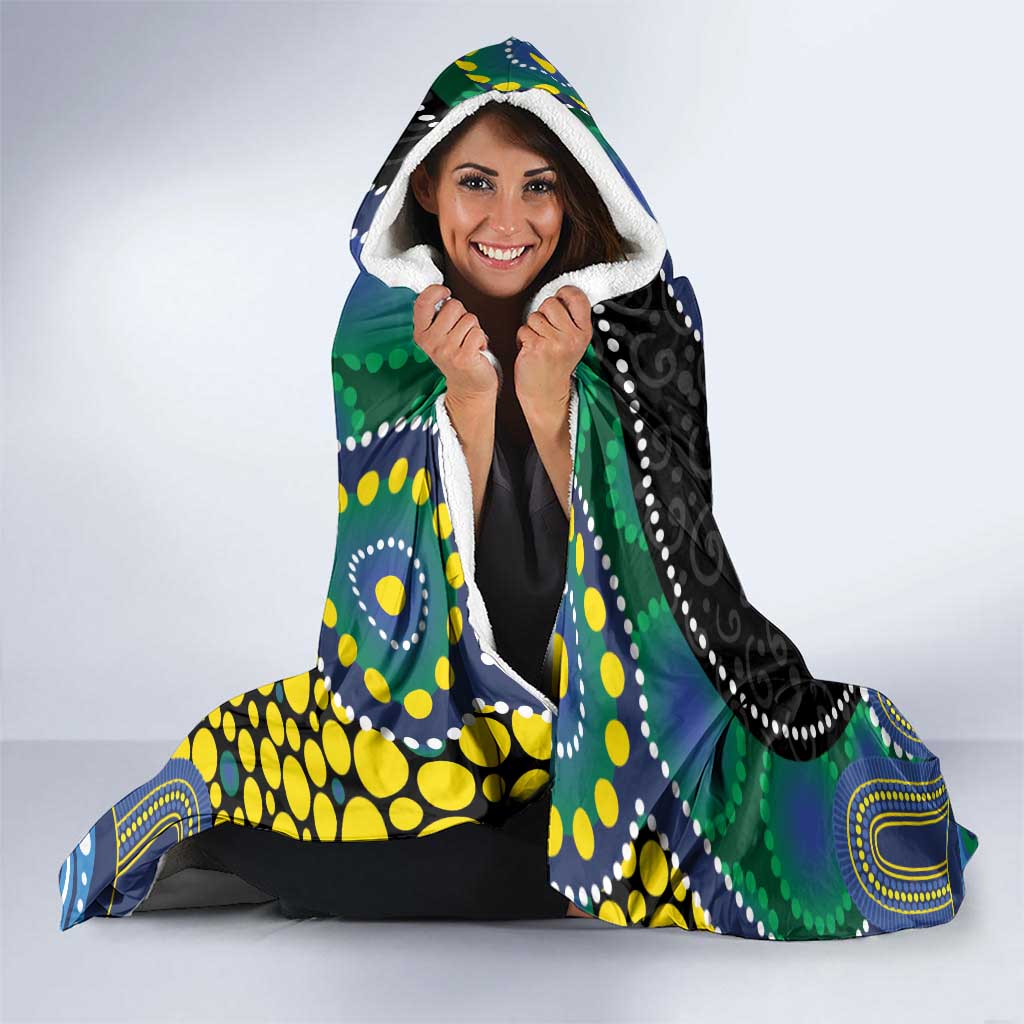 Custom NAIDOC Week 2025 Cowboys Hooded Blanket Indigenous Art
