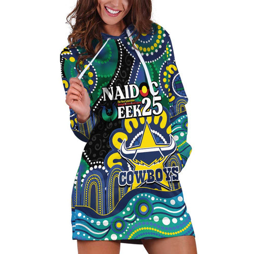 Custom NAIDOC Week 2025 Cowboys Hoodie Dress Indigenous Art