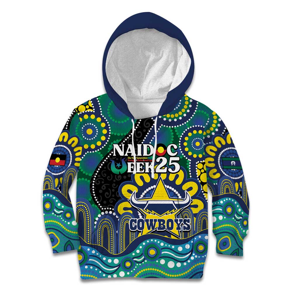 Custom NAIDOC Week 2025 Cowboys Kid Hoodie Indigenous Art